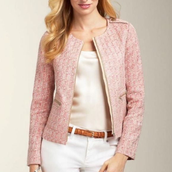 Talbots Jackie Fit Tweed Collarless Blazer - Picture 1 of 11